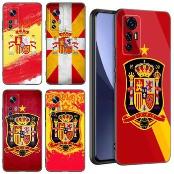 Spain Spanish Flag Black Silicone Phone Case For Xiaomi Mi 9 SE 8 10T 11 12 13 Lite 9T 11T 12S 12T 13T 14 Pro 5G NE 11i 12X Xiaomi 12(12S) Pro