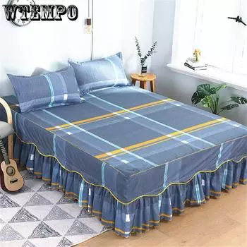 Спальня Бытовая цельная шлифовальная юбка-кровать Однотонное приятное для кожи покрывало Покрывало для спальни Простыни для студенческого общежития 120*200cm