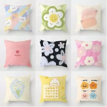 Спальня Цветочная Картина Наволочка Красочная Подушка Кровать Диван Домашняя Эстетика 40x40cm