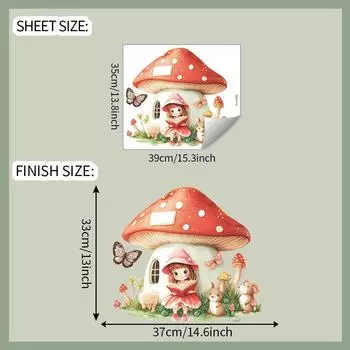 Спальня, гостиная, домашний настенный фон, украшение и декор, наклейки на стену для девочки в виде грибного домика