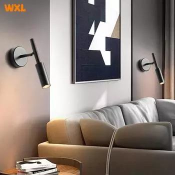 Спальня Кроме настенного светильника 350° вращающийся регулируемый угол внутренний светодиодный настенный светильник светильник алюминиевый прожектор Warm White (2700-3500K) белый