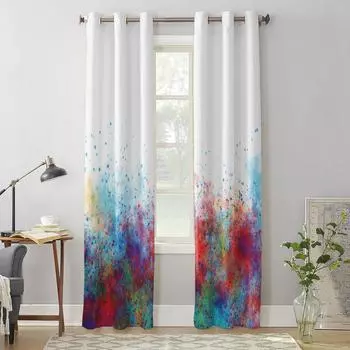 Спальня Кухня Шторы Абстрактные Цветные Краски Оконные Шторы Шторы для Гостиной Декоративные Элементы 135W x 60H(cm) x1