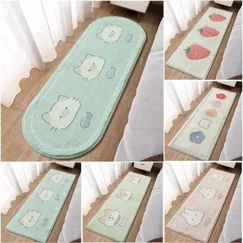 Спальня Мультяшный Плюшевый Прикроватный Одеяло Спальня Девушка Сердце Мохнатый Гостиная Грязеустойчивый Ковер Нескользящая Напольная Подушка 40x60CM