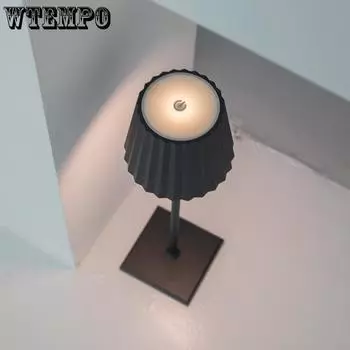 Спальня Защита глаз, Перезаряжаемая настольная лампа, Прикроватная лампа, Наружная сенсорная атмосфера, Небольшой ночной свет белый