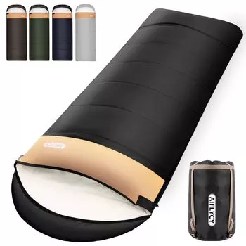 Спальный конверт AIFLYCY для летней изоляции при температуре воды 230T, комфортная температура, удобный для сна в горах во время стихийных бедствий на открытом воздухе чёрный