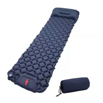 Спальный коврик для кемпинга на открытом воздухе, надувной матрас с подушками, сверхлегкий коврик на воздушной подушке, встроенный насос для надува...