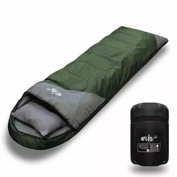 Спальный мешок archi с компактным конвертом для всех Максимальная температура использования с японской подушкой, зима, сезоны, тип, 210T, -15 (Планируемая компания)