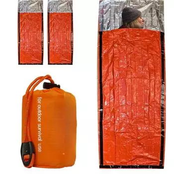 Спальный мешок для экстренных случаев, спасательный мешок, спасательный мешок для экстренных случаев, портативное одеяло, теплое снаряжение для кемпинга на открытом воздухе, сверхлегкое снаряжение