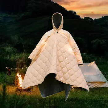 Спальный мешок для кемпинга, квадратная подушка, многофункциональное теплое одеяло, накидка для холодной погоды абрикосовый