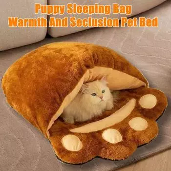 Спальный мешок для кошек Furry Self-Heating Cat Cave Bed Winter Plush Pet