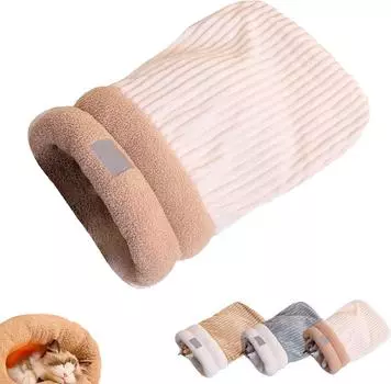 Спальный мешок для кошек из искусственного пуха, уютная и теплая кровать для маленьких и средних кошек One Size