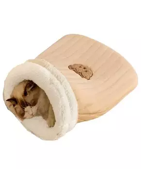 Спальный мешок для кошек, кошачья кровать, теплый зимний кошачий домик, футон, моющийся, термобелье для кошек, хлопок S.fields.inc (Розовый, S) розовый