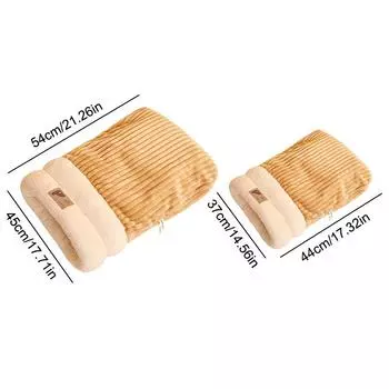 Спальный мешок для кошек, полузакрытый, для кошек, собак, согревающий коврик, мягкий, плюшевый, зимний, теплый, уютный, кровати, аксессуары для кошек, маленьких собак L