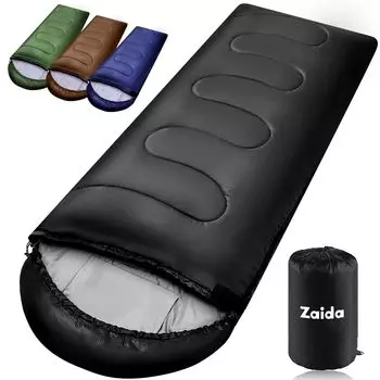 Спальный мешок для лета и зимы 230T Спальный мешок Спальный мешок 1 кг Компактный тип конверта Легкий Наполнитель Комфортная температура Термический чёрный