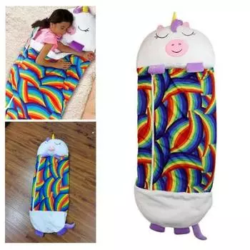 Спальный мешок для малышей 2-в-1, подушка для сна, мультяшная форма, приятная для кожи, моющийся спальный мешок, забавная игрушка, подушка S розовый