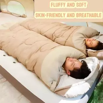 Спальный мешок для взрослых, для улицы, на четыре сезона, универсальные модели, утолщенный, холодный, подходит для автомобиля, кемпинга, офиса, одеяла