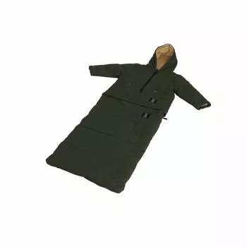 Спальный мешок DOD Jakeshura 2S 2WAY для детей, который можно использовать в качестве одежды для холодной погоды или как костер. Рекомендуемая высота ~150 см. S1-707-KH. зелёный