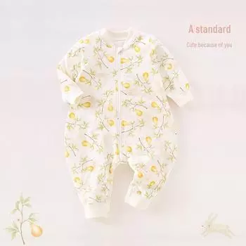 Спальный мешок из хлопка для младенцев: Разделенные штанины, защита от ударов, длинный рукав - подходит для весны, осени и зимы 73 (6-9 months, 15-17 lbs)