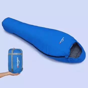 Спальный мешок из хлопка с компрессионным мешком, дышащий, водонепроницаемый, портативный, 3 сезона, для кемпинга на открытом воздухе