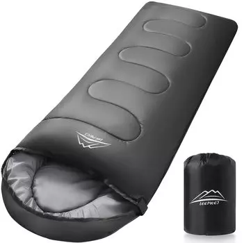 Спальный мешок LEEPWEI, конвертного типа, легкий, изолирующий, морозостойкость 0-25, водонепроницаемый спальный мешок 210T, компактный, для кемпинга на открытом воздухе,