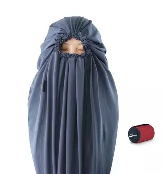 Спальный мешок Litume All Season Inner Shluff с температурой до 8°C. Антистатический спальный мешок из велюрового флиса для походов, кемпинга и путешествий.