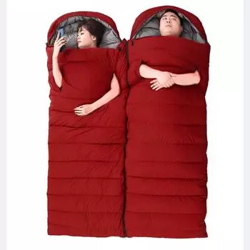 Спальный мешок на гусином пуху для взрослых, зимний, теплый, толстый, для кемпинга, путешествий, для взрослых, температура -20 градусов по Цельсию, раздвижные спальные мешки