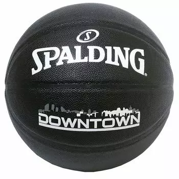 Spalding 76-587J Downtown PU Composite Basketball, Black, No. 5 Ball