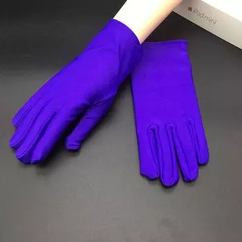 Spandex Etiquette Reception Driver Bead Playing Crafts White Gloves Purple 10 pairs One size