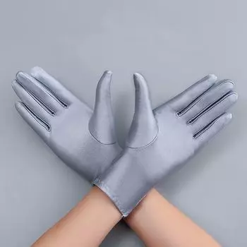 Spandex Gloves Spring and Summer Men and Women White Etiquette Thin Short Stretch Gloves Dance Tight White Gloves Jewelry Gloves Light gray 1 pair of ladies One size