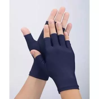 Spandex Summer Ice Silk Thin Driving Sweat-Proof Half Finger Dark blue S