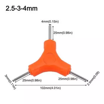 Spanner Trigeminal Hex Key 2.5/3/4/5/6/8mm Chrome Vanadium Steel