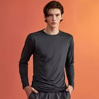 Spao Men S Regular FiT Длинный рукав Crewneck Spxvb4vu06 T Dgray/90