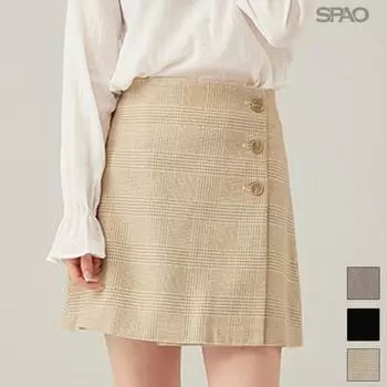 Spao Мини-юбка Spao Button Spwha11g51 T Black/70