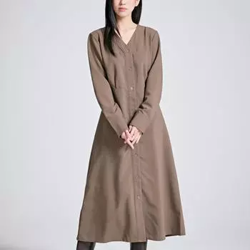 Spao Трансформируемое платье с V-образным вырезом и рукавами, длинное платье Spowb4Tw92 T Beige/85