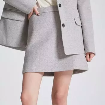 Мини-юбка из шерсти Spao Spwhb4Tw01 T Brown/70