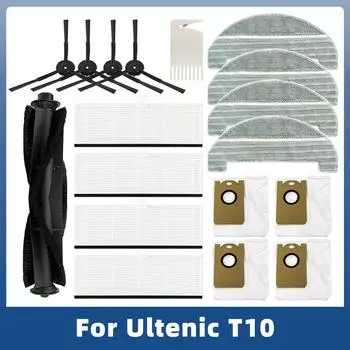 Запасные части для робота-пылесоса Ultenic T10, аксессуары, основная щетка, боковая щетка, фильтр Hepa, пылесборник, тряпка для швабры