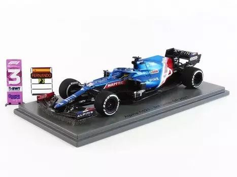 Spark Alpine A521 2021 F1 Qatar GP 3-е место Алонсо доска пит-стоп 1/43 #14 F. №3 и