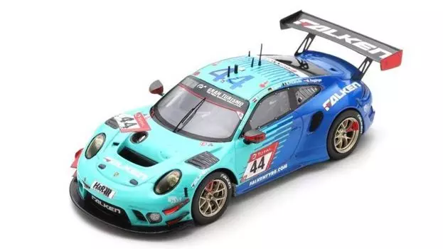 Spark National Model Porsche 911 GT3R 2021 Nurburgring 24H 4th place 1/43 Falken #44 K.Bachler/M.Ragginger/S.Muller/A.Picariello