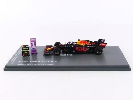 Spark Red Bull Racing Honda RB16B F1 2021 Abu Dhabi GP Winner World Champion Edition Бортовая доска для пит-стопа в комплекте 1/43 #33 М.Ферстаппен №1 и