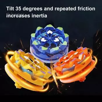 Spark Spinning Top Stress Relief Портативный светящийся гироскоп Collision Sparks Light-up Gyroscope Decompression Spinner Top Toy Игрушка для детей Подростки Взрослые Подарок синий