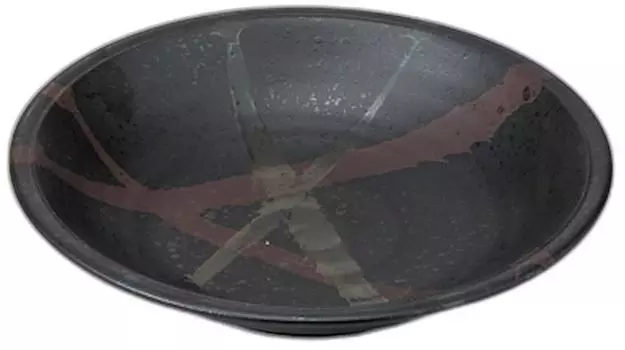 Sparkling black serving plate x x Large bowl Setomonohonpo [28.7 28.7 6cm]