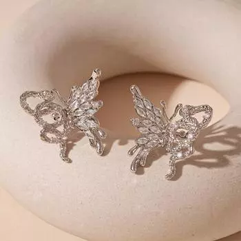Sparkling Clip Earrings Elegant Elf Ear Clip Fashion Butterfly Ear Cuff Wedding