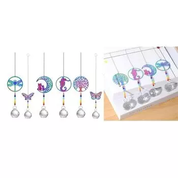 Sparkling Crystal Wind Chimes Crystals Sun Catchers Delicate Pendant for Window Wall Display Decors Car Charm Hangers