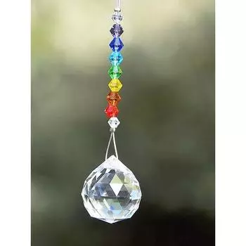 Sparkling K9 Crystal Glass Crystal Car Hanging Rainbow Suncatcher Beautiful Balcony Garden Hanging Ornament A26
