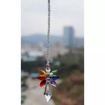 Sparkling K9 Crystal Glass Crystal Car Hanging Rainbow Suncatcher Beautiful Balcony Garden Hanging Ornament A22