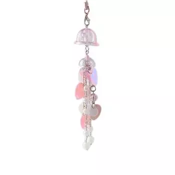 Sparkling Keychain Bag Pendant Stunning Jellyfish Shaped Phone Straps Chain Dainty Keychain Accessory for Women PK