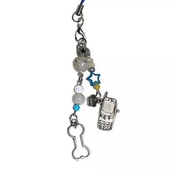 Sparkling Star Phone Charm Lanyard Fashionable Beaded Accessory Versatile Decoration for Keychain Bag and Purse 2
