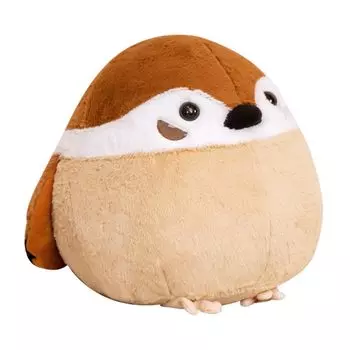 Sparrow Plush Squishy Body Cute Lumbar Christmas Nap Funny Comfortable Room Decoration Toy, Cushion, Pillow, Bird, Large, Soft, Fluffy, Pillow, 35cm,