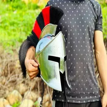 Спартанский шлем Великий король Леонидас Спартанский шлем 300 фильмов Средневековый носимый шлем Твердая стальная внутренняя кожаная подкладка Лучший подарок