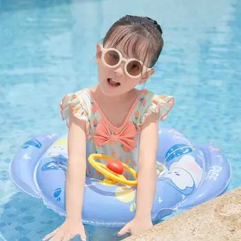 Спасательный пояс для плавания, кольцо из ПВХ, гладкий спасательный круг с рулевым колесом, износостойкий, многоразовый, удобный для детей, для летних каникул CHINA